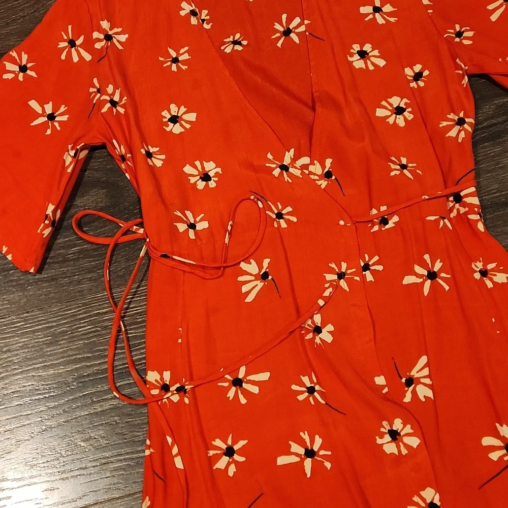 ❤️ NWOT! FAITHFULL THE BRAND × ANTHROPOLOGIE RIVERA FLORAL WRAP MIDI DRESS, S - Picture 8 of 12